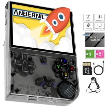 Imagem de RG35XX Plus Retro Game Consoles Handheld Game Console 3.5 inch IPS Screen Linux System RG35XXPlus Classic Emulator Hand Held Gaming Console with 6900 Games 5G WiFi Bluetooth HDMI TV Output Black