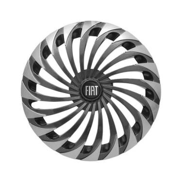 Imagem de Calota Esportiva Aro 14 Twister Graphite/Silver Fiat Mobi Strada Argo 