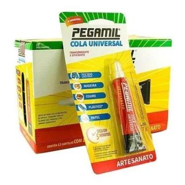 Imagem de Kit 2 Cola Pegamil 17g Universal Tecido Papel Madeira Couro Plástico A