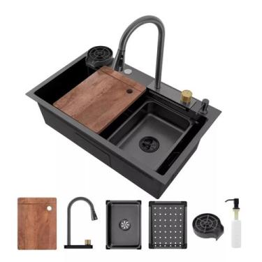 Imagem de Cuba Cascata Completa Torneira Monocomando E Lavador Copos - Tatudeboa