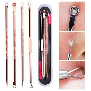 Imagem de Kit 4 Extrator Cureta Tira Acne Cravos E Espinha Limpeza - OEM