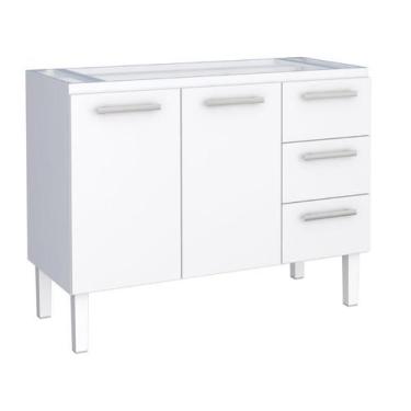 Imagem de Gabinete / Balcão VEN de Cozinha em Aço para Pia de 1.20m 2 Potas + 4 