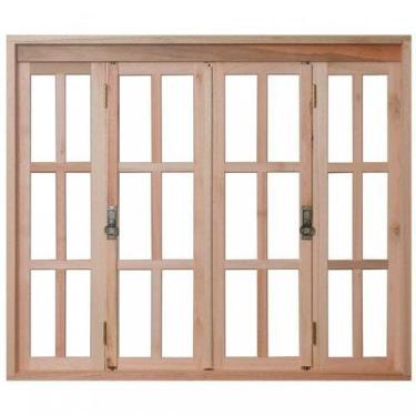 Imagem de Janela de Madeira Pantográfica 100x200cm com Caixilho 9,4cm Ewk 396 Ro