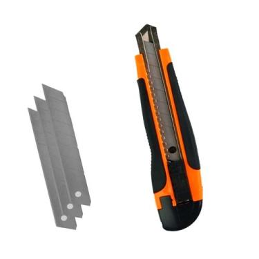 Imagem de Estilete com Cabo Emborrachado com 3 Laminas Ref 3610179 STARFER