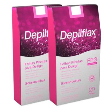 Imagem de Kit 2 Caixas Folhas Prontas Depilatórias Design De Sobrancelhas Profis