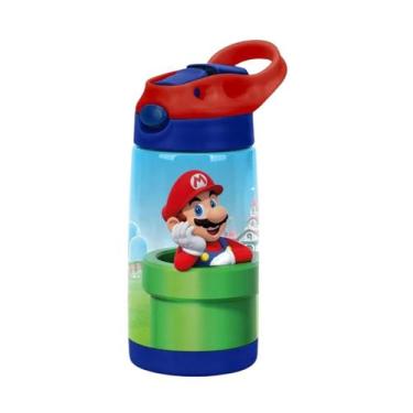 Imagem de Garrafa Inox Garrafinha Infantil Escolar Super Mario Bros - Luxcel