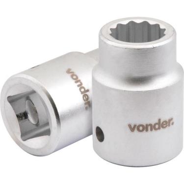 Imagem de Soquete estriado encaixe 3/4" 36mm curto cromo vanádio - Vonder