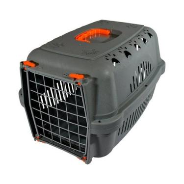 Imagem de Caixa de Transporte DuraPets Laranja com Porta de Aço para Cães e Gato