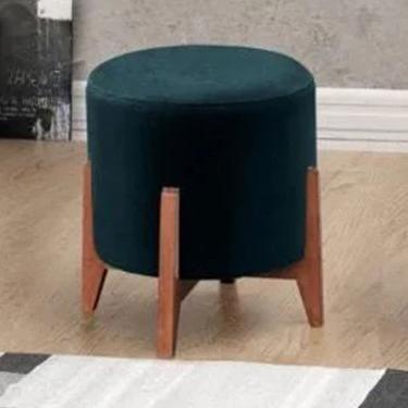 Imagem de Puff Thor Luxo Material de Madeira Maciça Azul