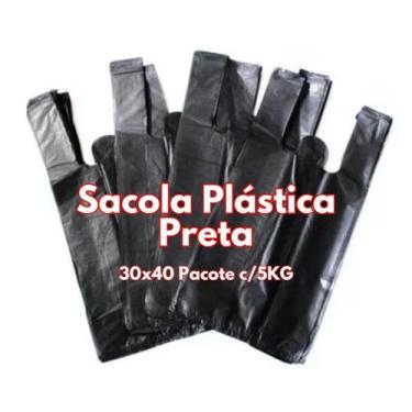 Imagem de Sacola Plástica Preta - 30x40  Pacote 5KG - BASAM