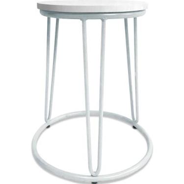 Imagem de Banco Banqueta Baixa Industrial Dinamarca Em Aço Balcão Bar Cozinha Br