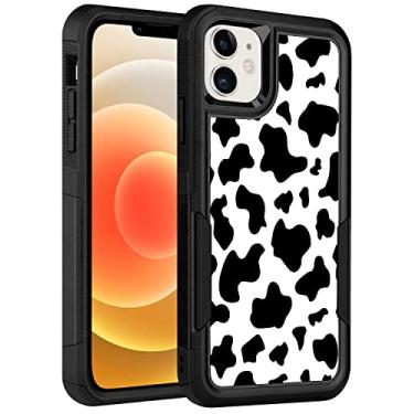 Imagem de LOQUPE Capa projetada para iPhone 12 e capa para iPhone 12 Pro, resistente, resistente, resistente, leve, fina, à prova de choque, capa protetora para iPhone 12 6,1 polegadas, mulheres, meninas, estampa de vaca fofa