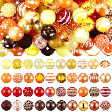 Imagem de Huquary 100 contas de 20 mm para canetas, contas de strass, contas de chiclete, resina de cristal misto, contas grossas, contas de açúcar para canetas, chaveiros com contas, acessórios para fabricação