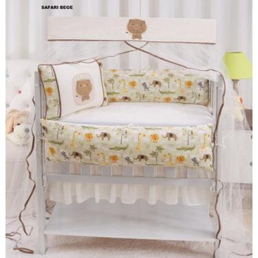 Imagem de Mini Berço Menino 100% Algodão  Savana Safari - Bege - Beatriz Baby En