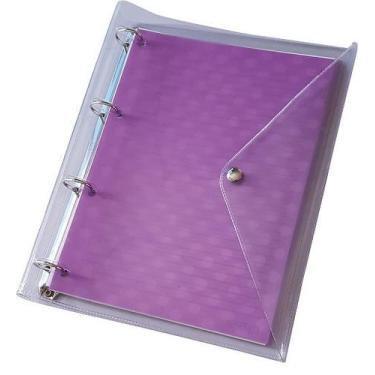 Imagem de Caderno Fichário Argolado Univ. PVC Neon ou Pastel 96 Fls + 6 Divisóri