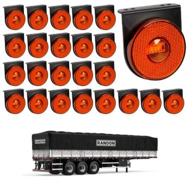 Imagem de 24 Lanterna Lateral Randon LED Âmbar 85mm c/ Suporte - Fio - DW Compon