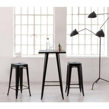 Imagem de Mesa Alta Bistrô De Bar + 2 Banquetas Altas Iron Tolix