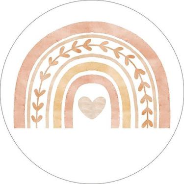 Imagem de Painel De Festa Redondo 1,50x1,50 - Arco-Íris Boho Tons Terrosos 011 -