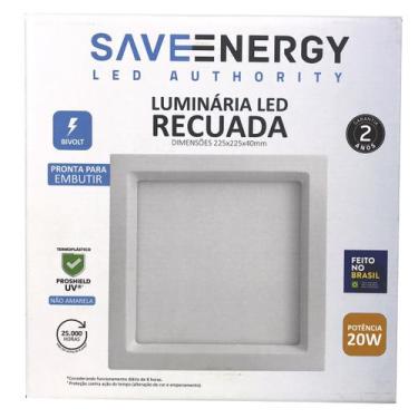 Imagem de Painel Plafon Led Embutir Recuado 22,5X22,5cm 20W 5700K Branco Bivolt 
