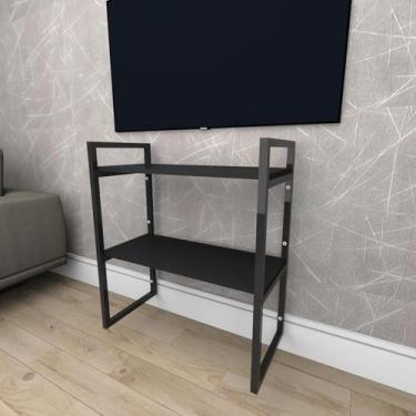 Imagem de Rack estilo industrial aço cor preto prateleiras 30 cm cor preto model