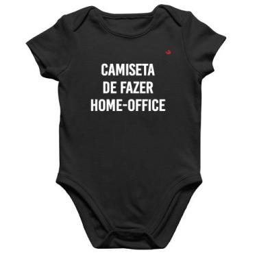 Imagem de Body Bebê Algodão Camiseta de fazer home-office - Foca na Moda, Preto,