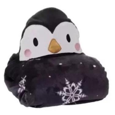Imagem de Manta Baby Com Capuz de Pinguim Preto - Jolitex