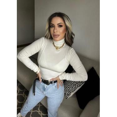 Imagem de Body Francis - Manga Longa com Gola Alta - Off White - Soe Le Marché, 