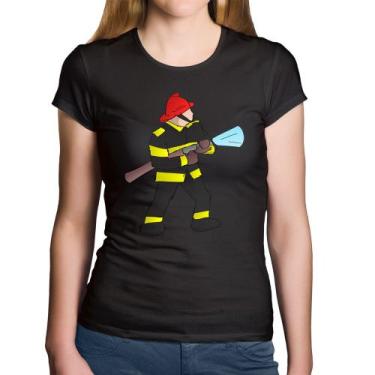 Imagem de Baby Look Algodão Bombeiro - Foca na Moda, Preto, G