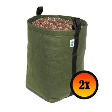 Imagem de 2 Vasos Plantas Feltro 30 Litros King Pot, Verde