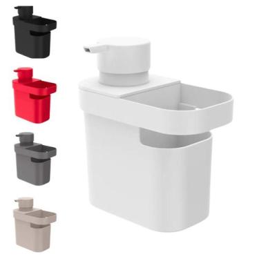 Imagem de Dispenser De Detergente Organizador De Pia Porta Esponja - Ou, Branco