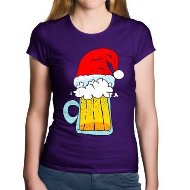 Imagem de Baby Look Algodão Merry Beer - Foca na Moda, Roxo, M