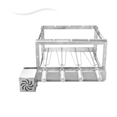 Imagem de Kit Gril Gira 4 Espetos Giratoria Churrasqueira - Imperial