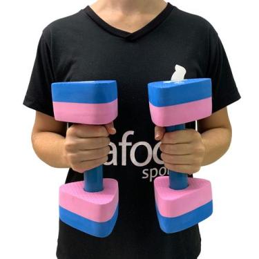 Imagem de Par Halteres Fisioterapia Aquática Natação Em EVA  DF1091-R P 1 à 2kg 