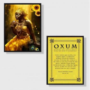 Imagem de Kit 2 Quadros Decorativos Oxum 45x34cm - com vidro - Quadros On-line, 