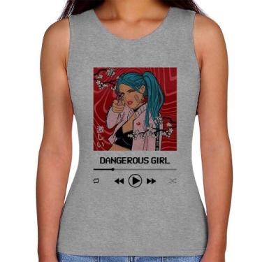 Imagem de Regata Feminina Dangerous Girl - Foca na Moda, Cinza, GG