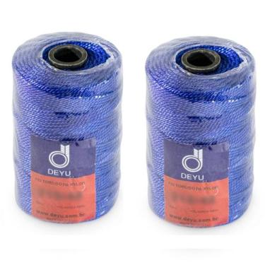 Imagem de Kit 2 Fio Encala Torcido Azul Rolo 200gr Várias Bitolas Para Pesca Pro