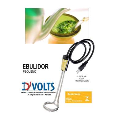 Imagem de Ebulidor Pequeno 1000w 220v (mergulhão / rabo quente) Aquecedor de Águ