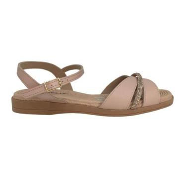Imagem de Sandália Rasteira Piccadilly Conforto Macia, Rose, Avelã, 36