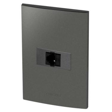 Imagem de Conjunto 1 Tomada Telefone Rj11 - Inova Grafite - Agt24 - Alumbra