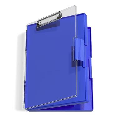 Imagem de Hongri Prancheta de 8,5 X 11 com Armazenamento, Abertura Lateral de Pranchetas de Enfermagem de Pasta, Prancheta Resistente com Caixa de Armazenamento de Compartimento Duplo, Escrita Suave para Trabal