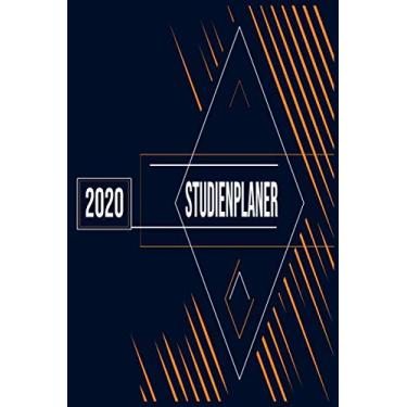Imagem de Studienplaner 2020: Wochenplaner zum notieren, organisieren und planen ca. DIN A5 6x9. Kalender/Terminkalender/Monats- / Tagesübersicht/Kontakt- ... listen/Design : Modern Kunst Bunt Weiß