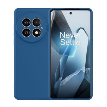 Imagem de Foluu Capa de silicone para OnePlus 13, capa amortecedora de borracha de gel líquido com forro de microfibra macia, capa protetora fina e rígida à prova de choque para OnePlus 13 5G 2024 (azul)