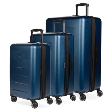 Imagem de SwissGear 8020 Mala rígida expansível com rodas giratórias, azul-marinho, conjunto de 3 peças (18/24/27), Azul marino, 3-Piece Set (18/24/27), 8020 Mala rígida expansível com rodas giratórias
