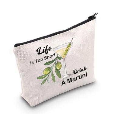 Imagem de JNIAP Drink Theme Gift Life Is Too Short Drink A Martini Cosmetic Bag Martini Lover Gift (Life Is Too Short Drink Bag)