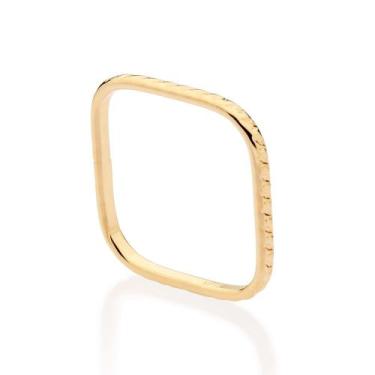 Imagem de Anel Skinny Quadrado Folheado A Ouro 18k Rommanel 513416, 18, Dourado