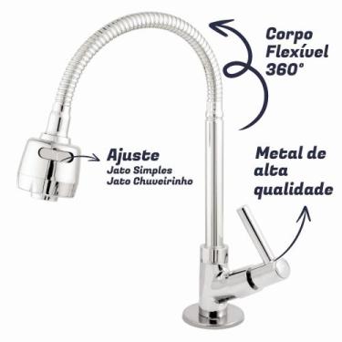 Imagem de Torneira Gourmet Para Pia Cozinha Mesa Bancada Luxo - Marca: Shop Ribe