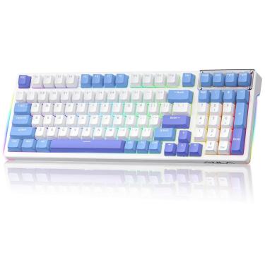 Imagem de Teclado para jogos AULA 99 teclas Tri-Mode BT5.0/2,4 GHz/USB-C roxo
