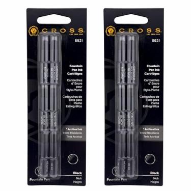 Imagem de Cruzado: cartuchos de recarga para canetas de tinteiro cruzadas, finas, tinta preta, pacote com 6 - :- Vendido como 2 pacotes de - 6 - / - Total de 12 cada