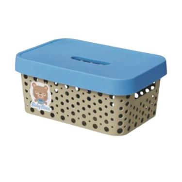Imagem de Caixa Organizadora Cesto 4,5l Baby Bear Usual Quarto Do Bebê (Azul)