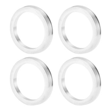 Imagem de INFINAUTO Anéis centralizados no cubo da roda do carro OD 72,1 mm para ID 56,1 mm Eixo central de rodas com absorção de choque Hubrings liga de alumínio tom prateado durável